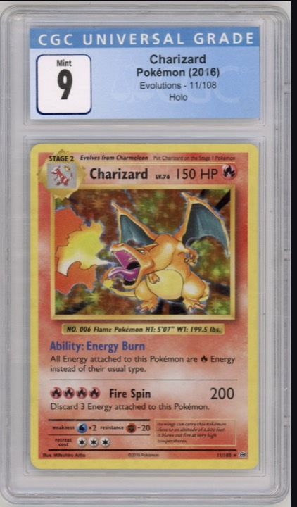 Charizard, 2016 Evolutions · Holo, CGC 9